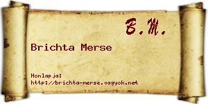 Brichta Merse névjegykártya